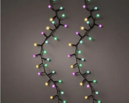 500 LED cherry lights  8 fn tw effect o/d black/soft multi 1100cm