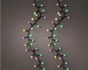 500 LED cherry lights  8 fn tw effect o/d black/soft multi 1100cm
