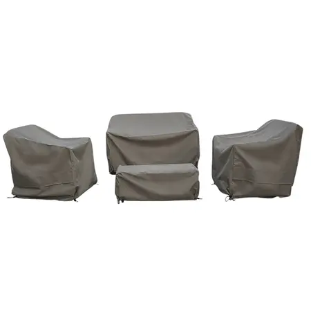 Como cover 2 Seat Sofa with 2 Sofa Chairs & Coffee Table Covers Set - Khaki