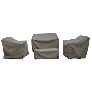 Como cover 2 Seat Sofa with 2 Sofa Chairs & Coffee Table Covers Set - Khaki
