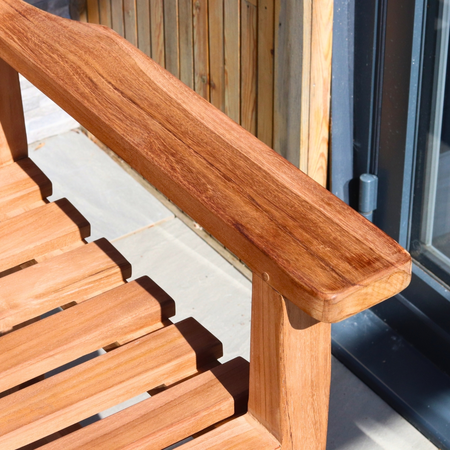 Curved Back Flat Arm 3 Seat Bench - image 4
