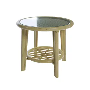Dingley 50cm Glass Top Side Table