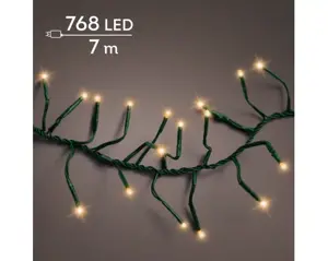 LED cluster lights 8 fn twinkle o/d 1350cm green/cl warm