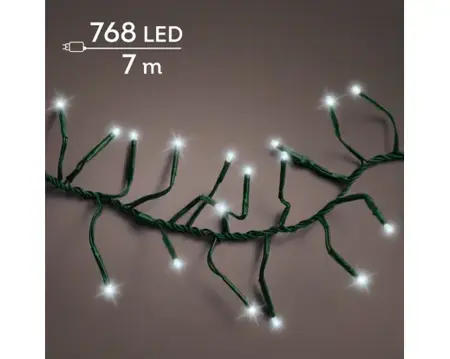 LED cluster lights 8 fn twinkle o/d 1900cm green/cool white