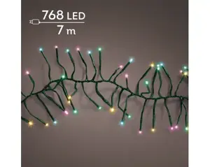LED cluster lights 8 fn twinkle o/d 1050cm green/soft multi