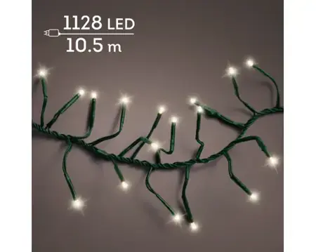 LED cluster lights 8 fn twinkle o/d 2800cm green/ww