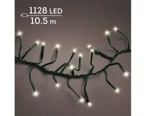 LED cluster lights 8 fn twinkle o/d 2800cm green/ww