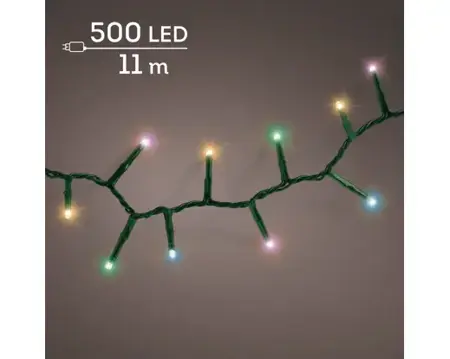 LED compact lights 8 fn twinkle o/d 1100cm green/soft multi