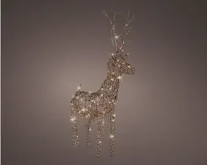 LED deer wicker deer brown/warm white 104cm - image 1