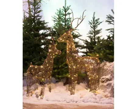 LED deer wicker deer brown/warm white 104cm - image 2