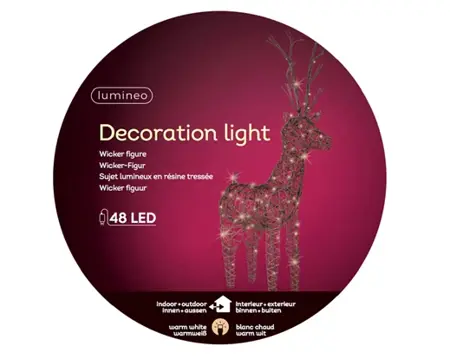 LED deer wicker deer brown/warm white 104cm - image 3
