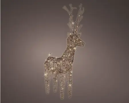 LED deer wicker deer brown/warm white 69cm - image 1