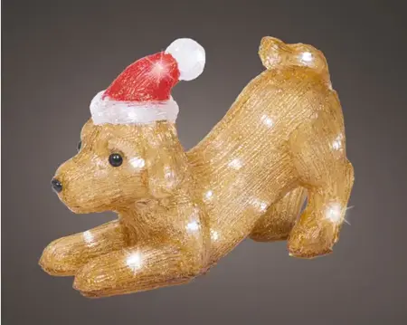 LED dog acrylic BO O/D brown/cool white 20cm
