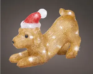 LED dog acrylic BO O/D brown/cool white 20cm
