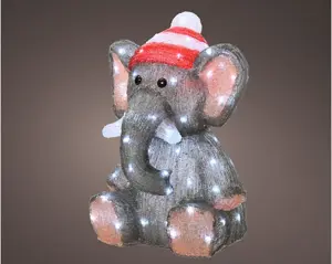 LED elephant acrylic o/d grey/cool w H.46cm - image 2