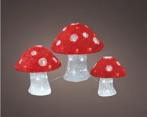 LED mushroom acrylic mushroom o/d red/cool w H.32.5cm - image 3