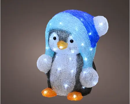 LED penguin acrylic blue/cool white 33cm - image 1