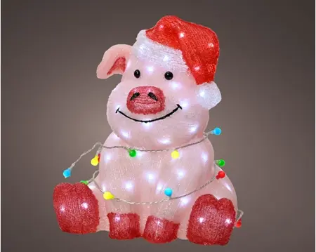 LED pig acrylic pink/cool white 41cm - image 1