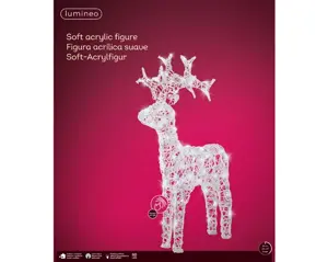 LED reindeer soft acrylic flashing effect transparent/cool white 89cm - image 2