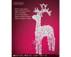 LED reindeer soft acrylic flashing effect transparent/cool white 110cm - image 2
