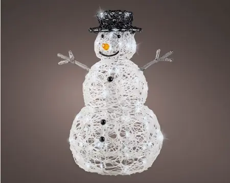 LED snowman soft acrylic flashing effect transparent/cool white 65cm - image 1