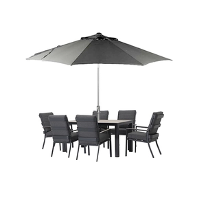 Mannington 6 Seat Dining Set with Parasol
