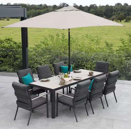 Mannington 8 Seat Dining Set with Parasol