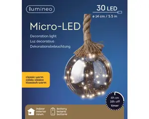 Micro LED ball BO smokey/classic warm 14cm - image 3