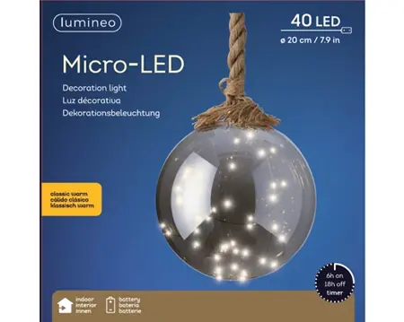 Micro LED ball BO smokey/classic warm 20cm - image 3