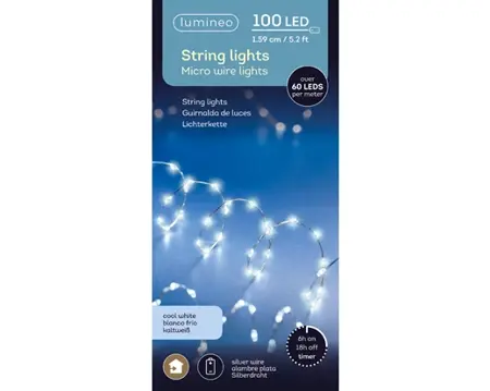 100 Micro LED extra dense lights BO silver/cool white L.159cm - image 3