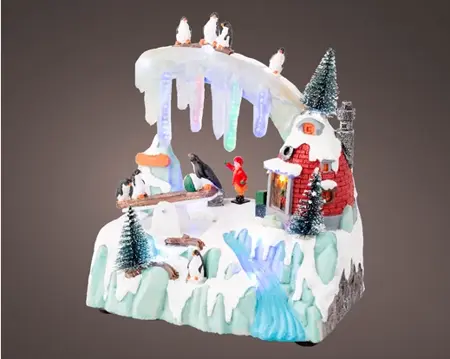 Micro LED scenery snowfall fn BO colours/multi W.13.5cm x H.20.5cm - image 1