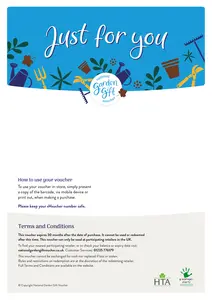 National Garden E-Gift Voucher - Just for You