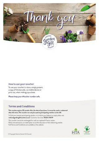 National Garden E-Gift Voucher - Thank You