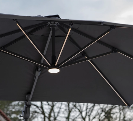 Truro LED Grey 3M Parasol & Base - image 2