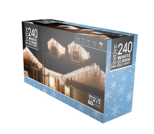 240 snowing icicle lights - white - 4 way - image 1
