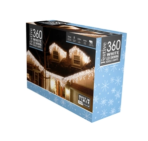 360 snowing icicle lights - white - 4 way - image 1