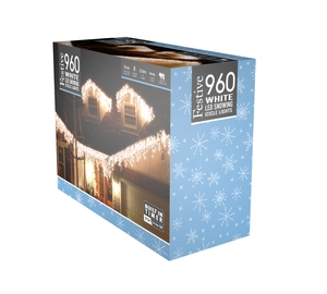 960 snowing icicle lights - white - 4 way - image 2