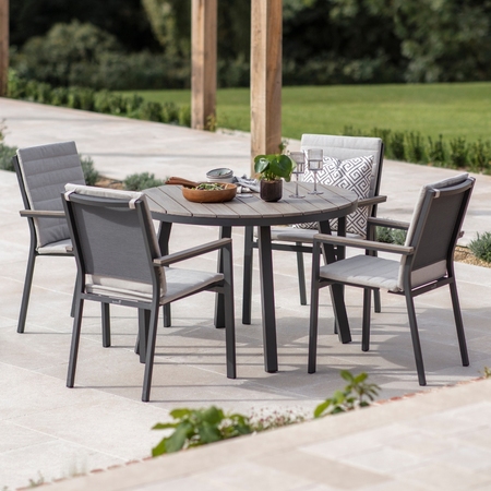 Zurich 4 Anthracite Seat Dining Set - image 1