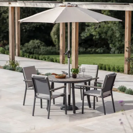 Zurich 4 Anthracite Seat Dining Set - image 1