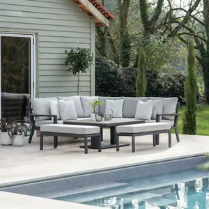 Zurich Anthracite Modular Square Dining Set