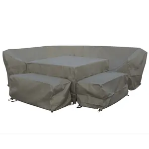 Zurich cover Square Modular Sofa, 2 Benches & Square Piston Table Set Covers - Khaki